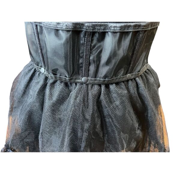 Widow L/XL floral corset tulle layered snap /removable open long skirt goth - Picture 5 of 6